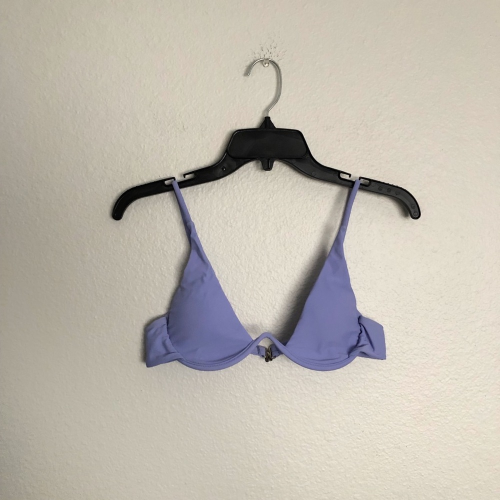 Purple periwinkle underwire V bikini top